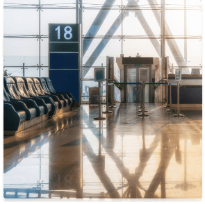 Check-in Area, Boarding Area, Waiting Lounges & Luggage Claim Areas